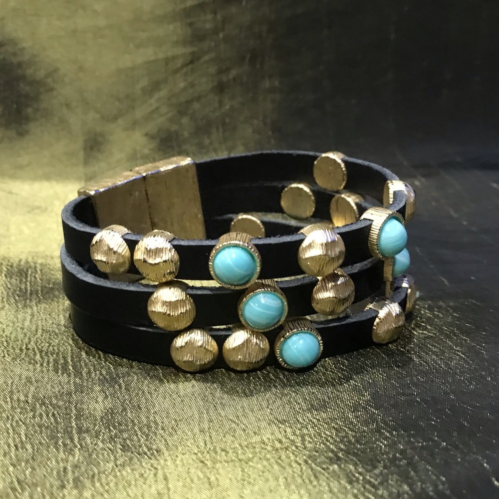 Unbranded leather strap magnetic bracelet